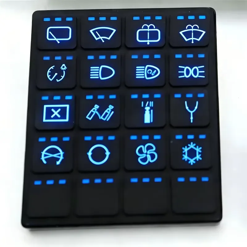 MAF 20 Button CAN Bus 2.0 Keypad Panel Mobile Vehicle Silicone Control Keypad Panel Customized IP67 Waterproof DL-KB20Q