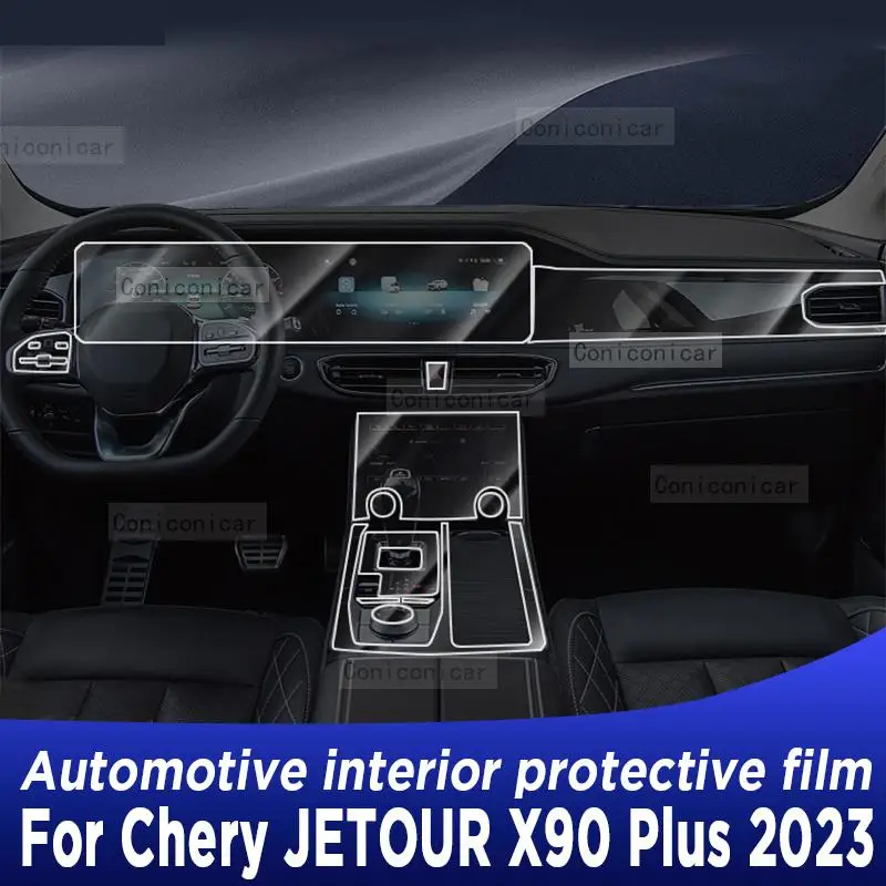 

For CHERY JETOUR X90 Plus 2023 Gearbox Panel Navigation Screen Automotive Interior TPU Protective Film Anti-Scratch Accessorie