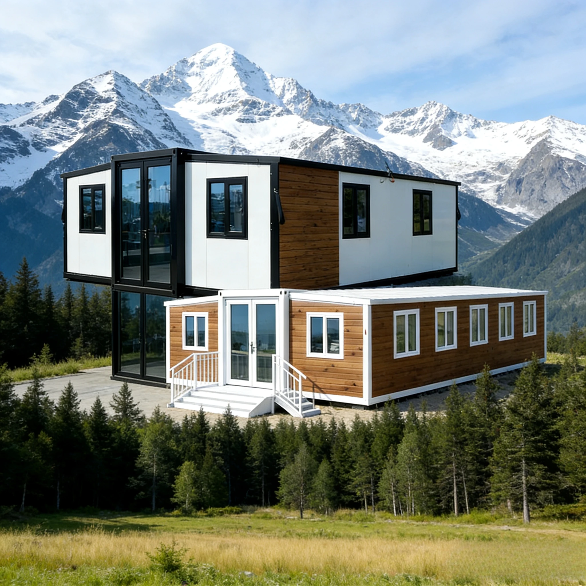 40ft Foldable Container House Expandable Modular Steel Wooden Sandwich Panel Container for Office Bedroom Outdoor Dormitory