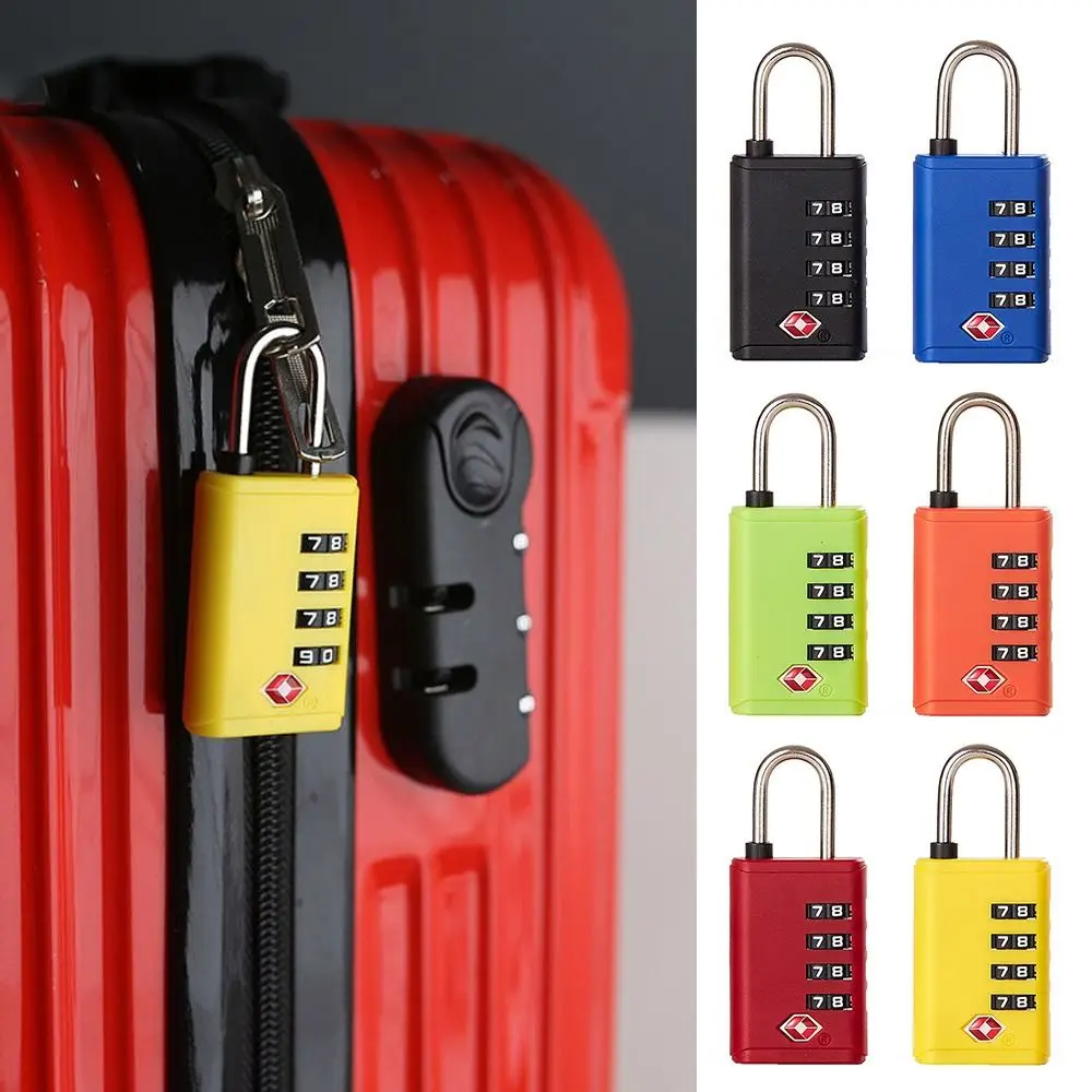 Cadenas Portable TSA à 4 chiffres, serrure douanière à combinaison, antivol, Code en toute sécurité, serrure pour bagages, protection de la sécurité