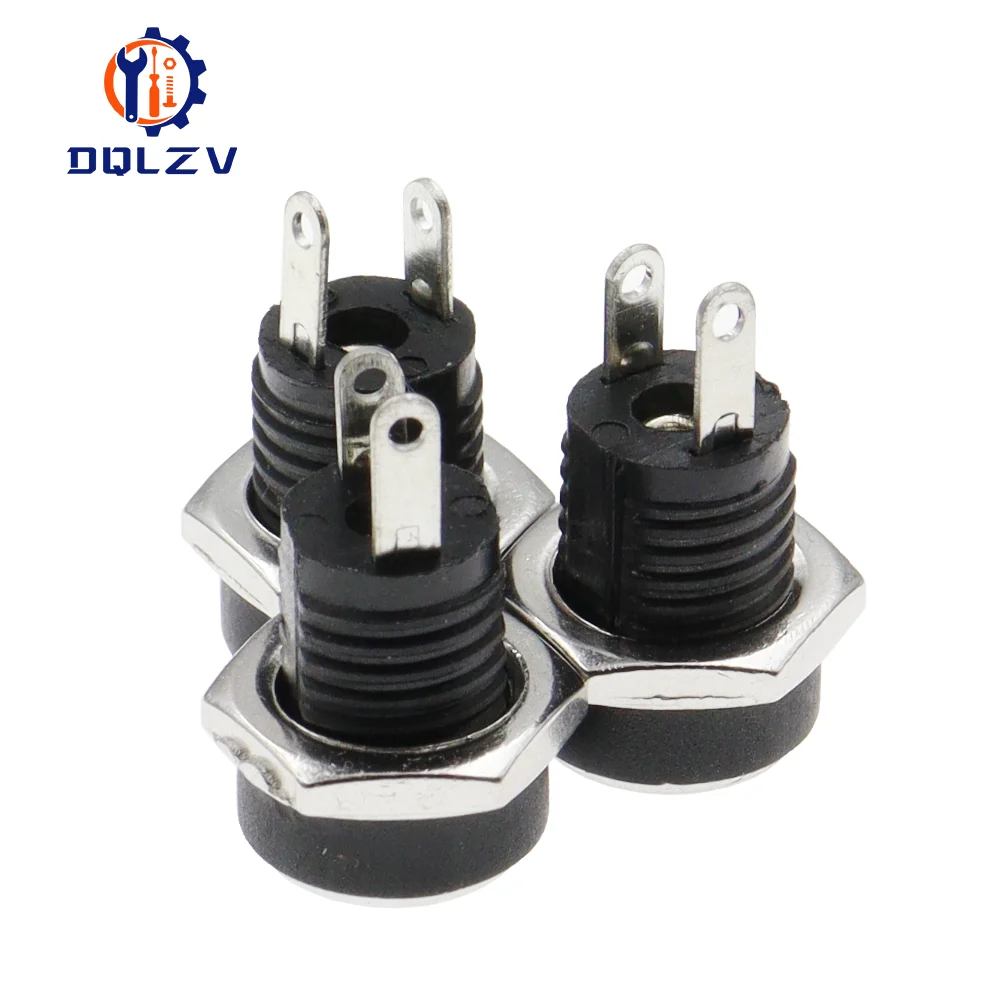 5.5X2.1/5.5X2.5MM DC Power Jack Socket Supply Female Panel Mount Connector Plug Adapter 2 Terminal Type DC Connector 5.5*1.35