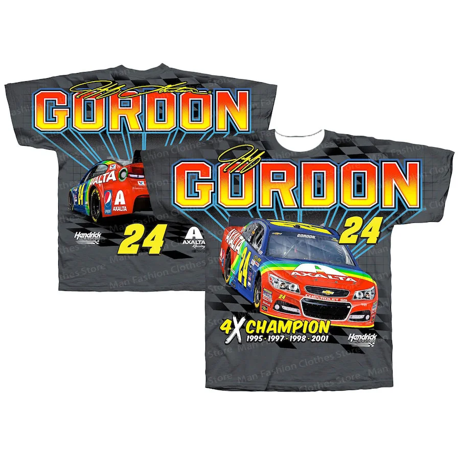 

Jeff Gordon Hendrick Motorsports Team Collection Мужчины Женщины Футболки с короткими рукавами Мужские женские уличные повседневные спортивные футболки