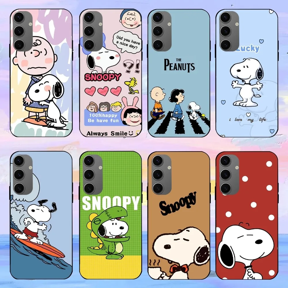 MINISO Cartoon S-Snoopy Phone Case For Samsung Galaxy S21 S22 S23 S30 Note 10 20  Plus Lite FE ULTRA Shell