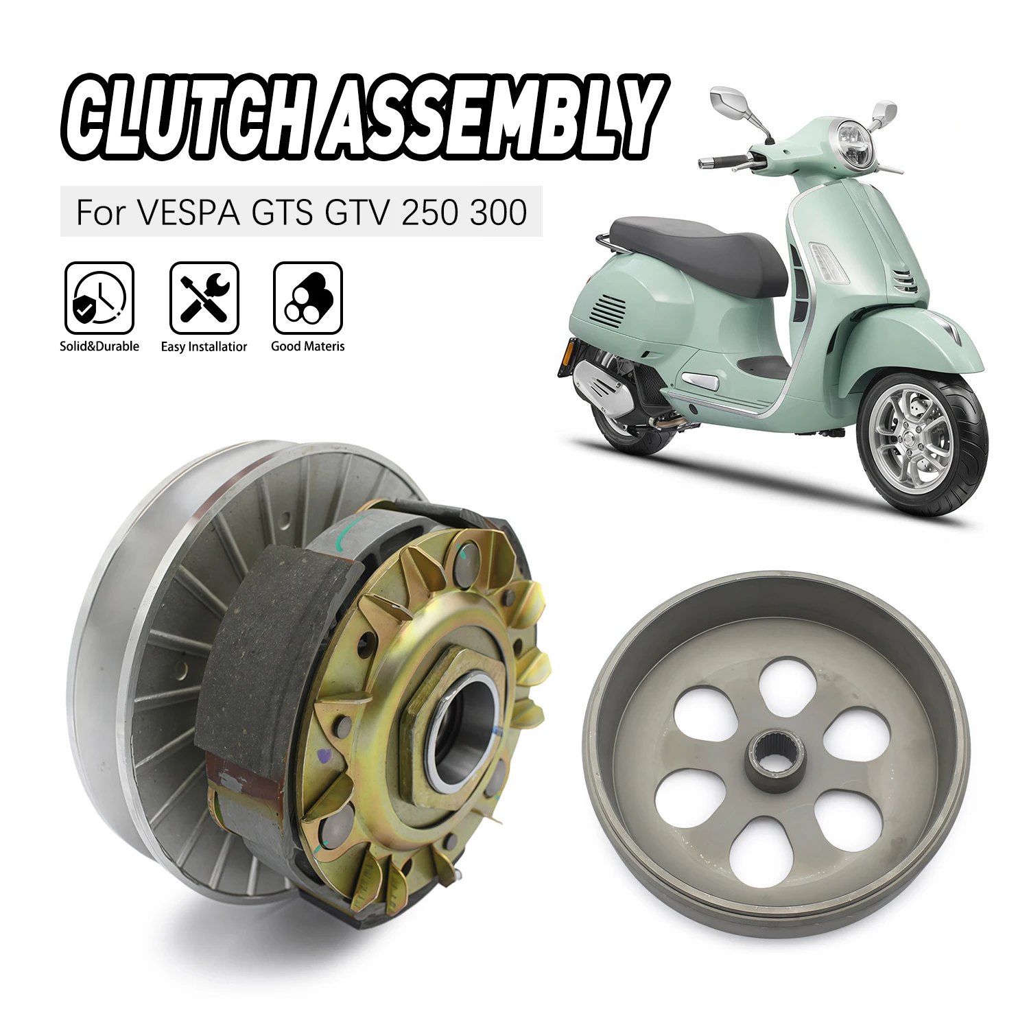 

Motorcycle Clutch Pulley Assembly Kit Engine Parts CM316301 For Vespa GT GTS GTV 250 300 Super Sport Rear Drive Plate