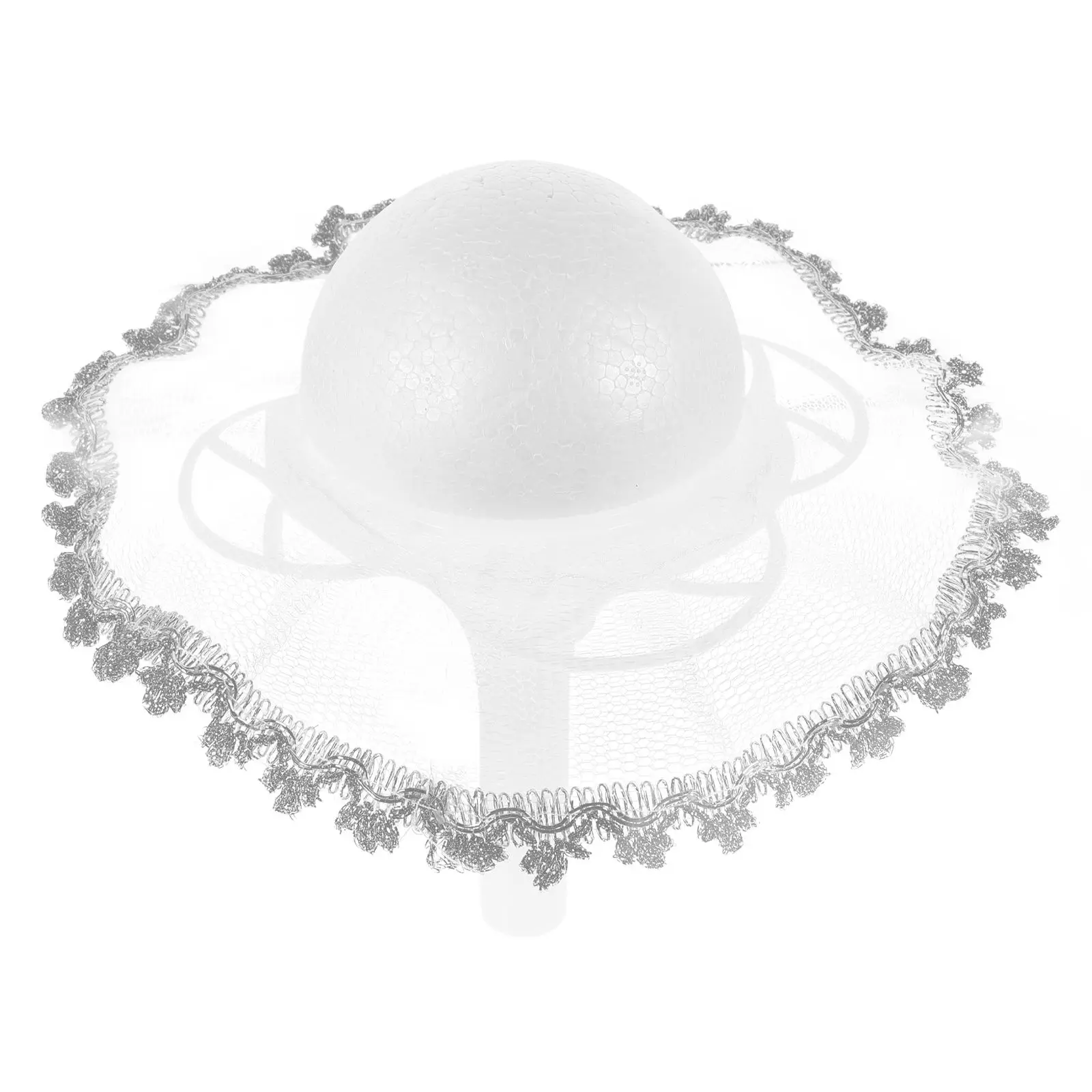 

1 set Hemispherical Support MaterialWhite Lace Flower Holder Bridal Bouquet Handle Wedding Party Floral Decor
