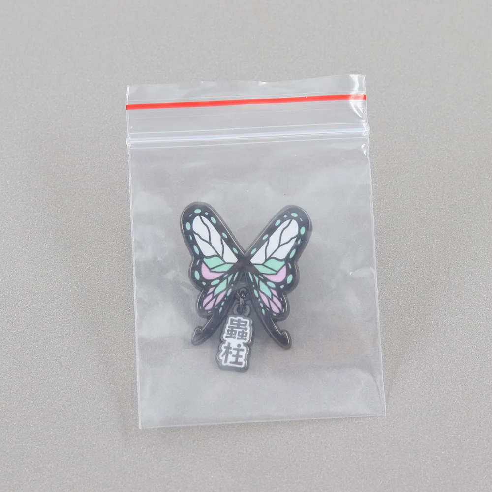 Insekten-Hashira Schmetterling Emaille-Pin Anime Kochou Shinobu Anhänger Brosche für Rucksack Kleidung Geschenk – Detail 9