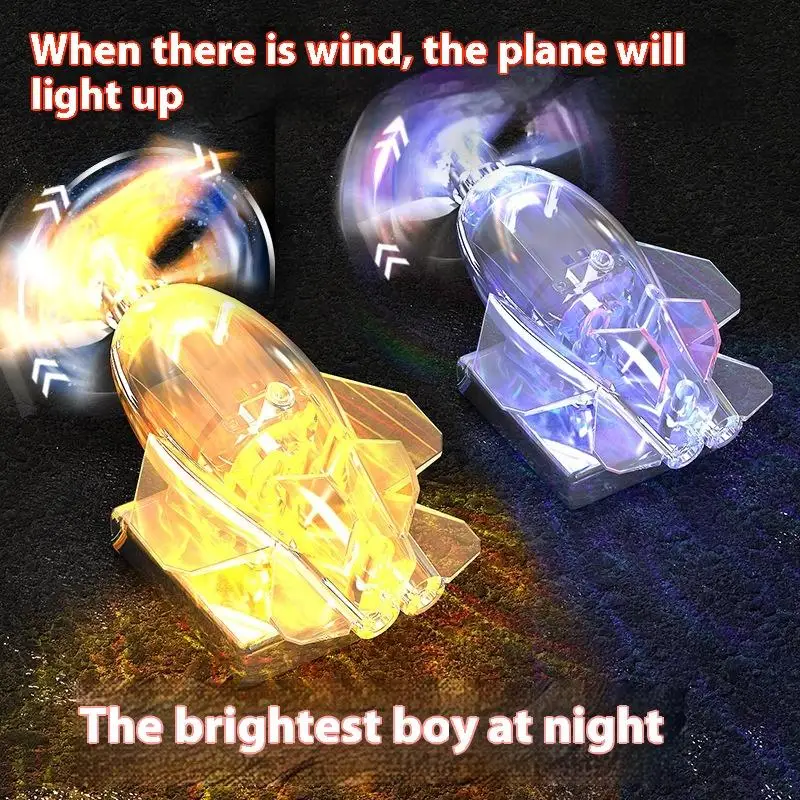 1 قطعة تعمل بالرياح LED طائرة زخرفة للدراجات النارية المقود سيارة مرآة الرؤية الخلفية في الليل الدورية LED أضواء الديكور