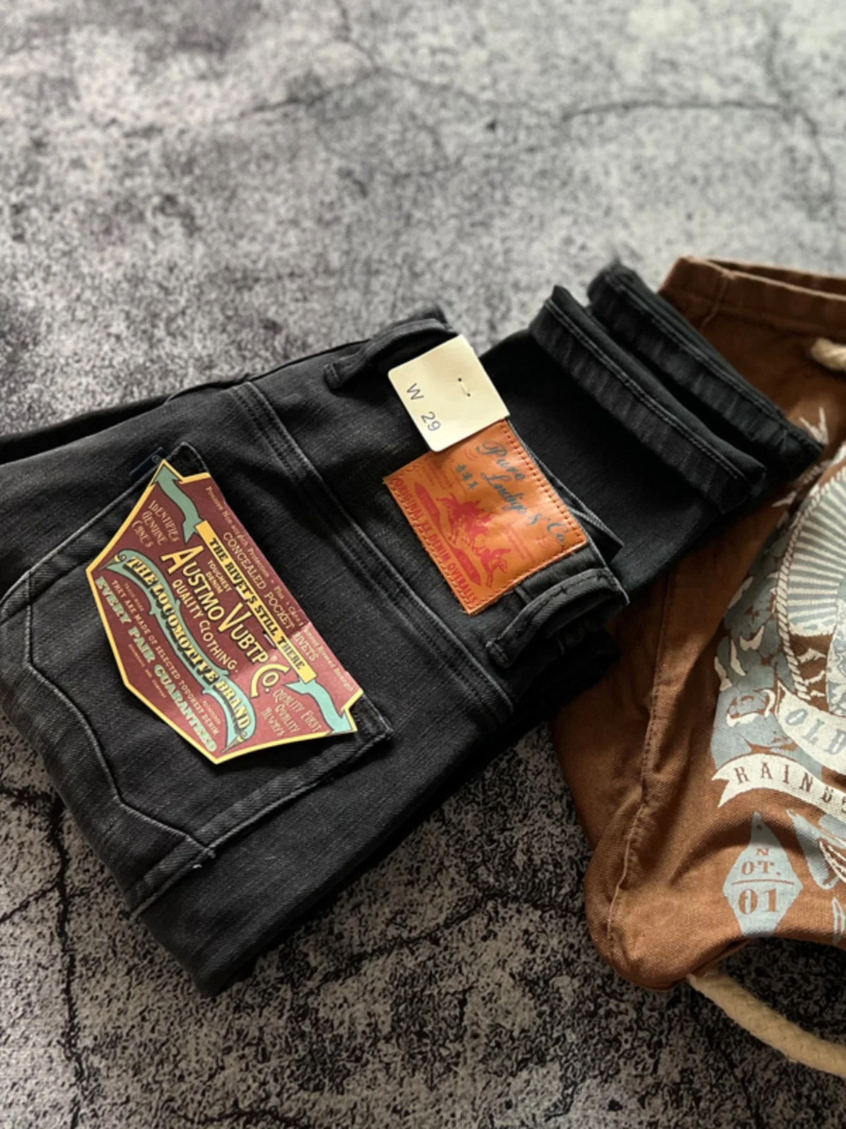 

American Sle Retro Comfortable Elastic Straight Leg Bla Slimming Jeans Casual Wear Men's Long Trousers Cotton Stretch Denim