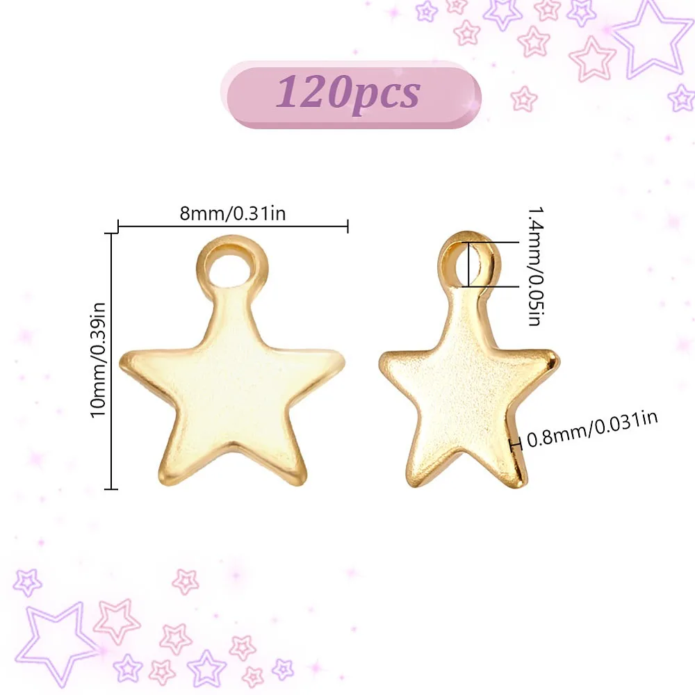 120-pecas-de-pingentes-de-aco-inoxidavel-304-estrela-banhados-a-ouro-18k-10x8x08mm-furo-14mm