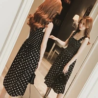 Women Summer Sleeveless Dot Dress Sexy Backless A-Line Spaghetti Strap Beach Style Dresses Camisole Off-Shoulder Folds Vestidos - Image 5