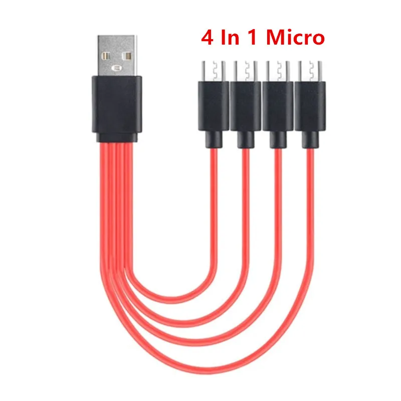 Multi Micro USB Charging Cable 4 In 1 USB 2.0 A Male To 4 Micro USB Male,Micro USB Splitter Cable Charging Cord Adapter