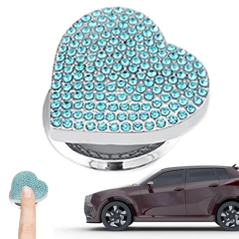 Push Start Button Sticker Car Rhinestone Engine Start Stop Button Glitter Cover Self Adhesive Auto Interior Accessories Heart