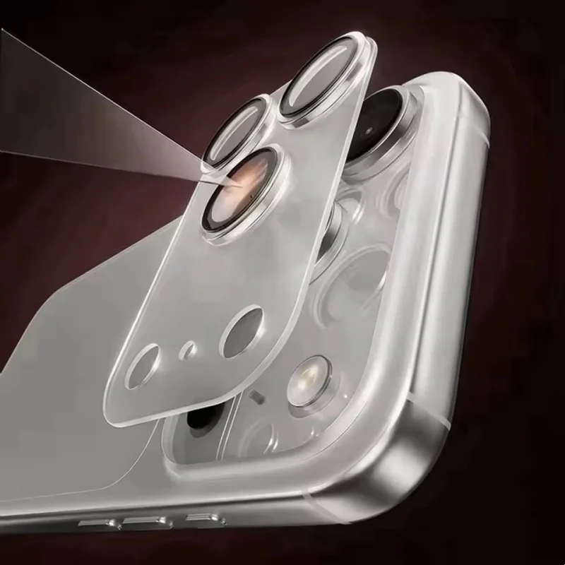 ماتي كاميرا الكمبيوتر حامي عدسة الزجاج آيفون 17 برو ماكس 17 الهواء ثلاثية الأبعاد غطاء كامل عودة عدسة الحال بالنسبة آيفون 17pro للصدمات