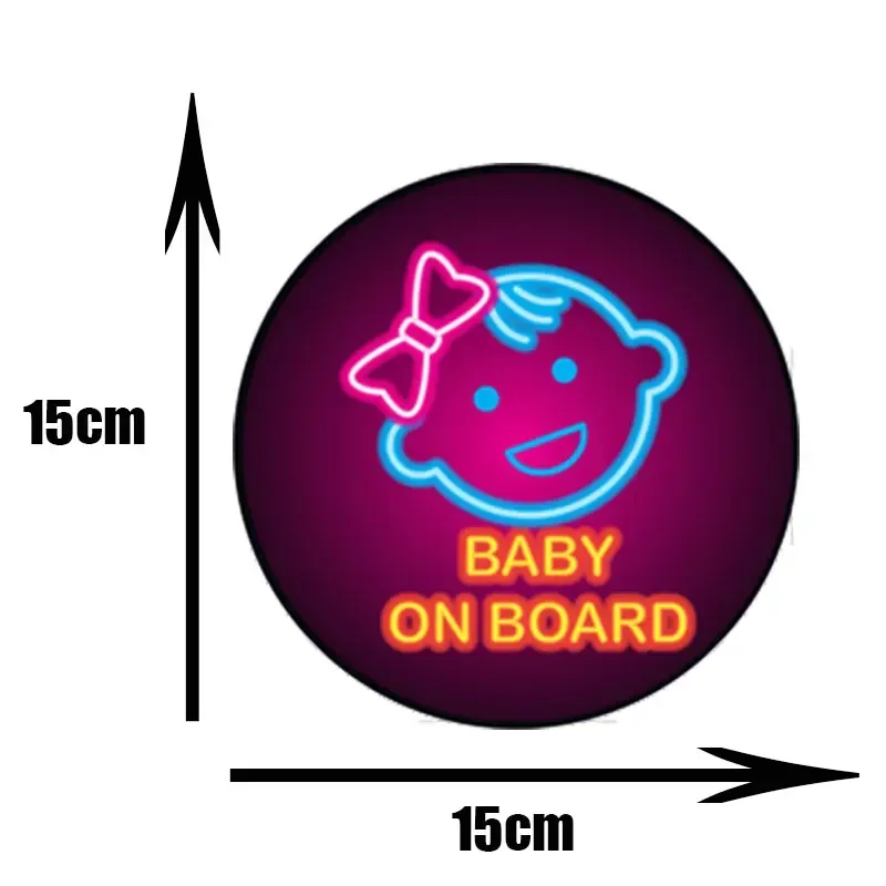 Baby on Board PVC Car Stickers Tuning Cartoon Window PVC Decals Automobiles Decoration Personalized Bomb Ornament 15cm