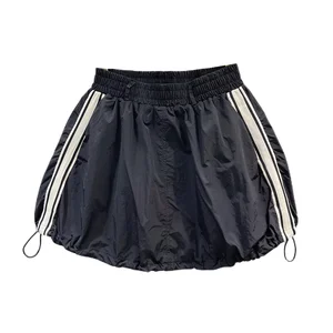 Cargo skirt with female cord, elastic waist, side panel, loose, casual, line A, short, American Spicy girl, new fashion, summer 8 Main Sales Skirt Office - №5