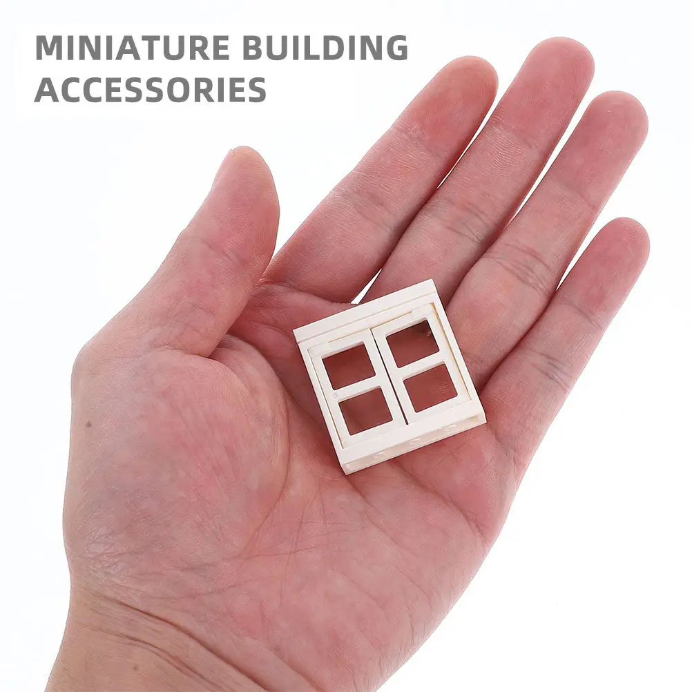 6Pcs Plastic Miniature Windows Tiny House Furniture Decor DIY Dollhouse Accessories Dollhouse Ornaments Miniature Furniture