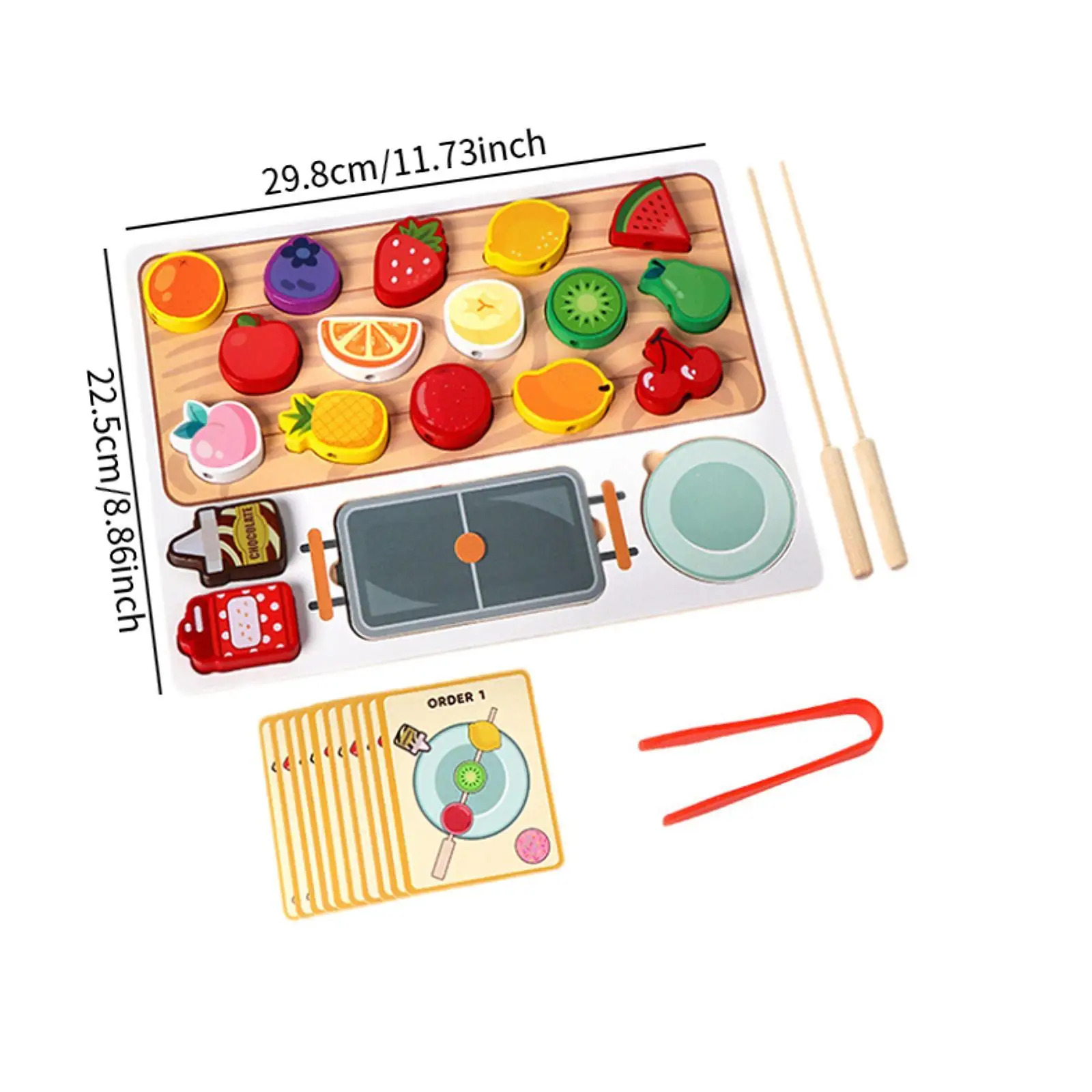 Set da gioco per alimenti in legno, strumenti di cottura per bambini che imparano e lo sviluppo