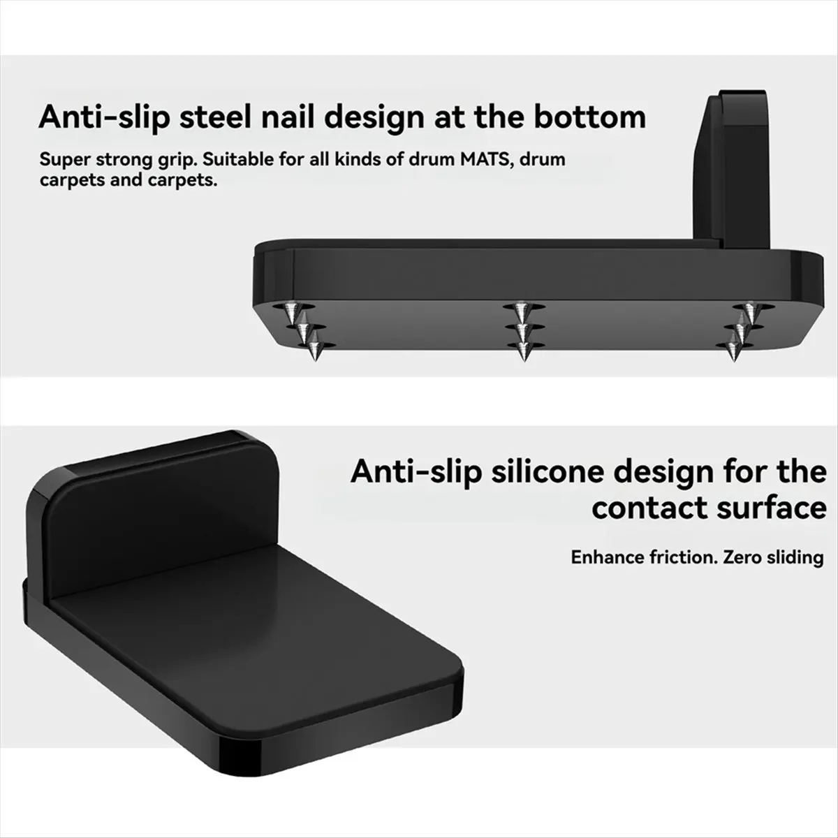 A003  Drum Rug Anchor Acrylic Drum Stopper Drum Anti-Slip Base Accessory for Drum Mats, Rugs and Carpets