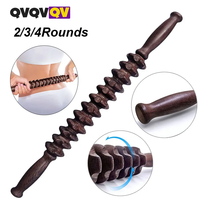 Muscle Roller,Wood Muscle Roller Stick with Trigger Points,Body Muscle Massager Roller for Back Leg,Cramping and Tightness