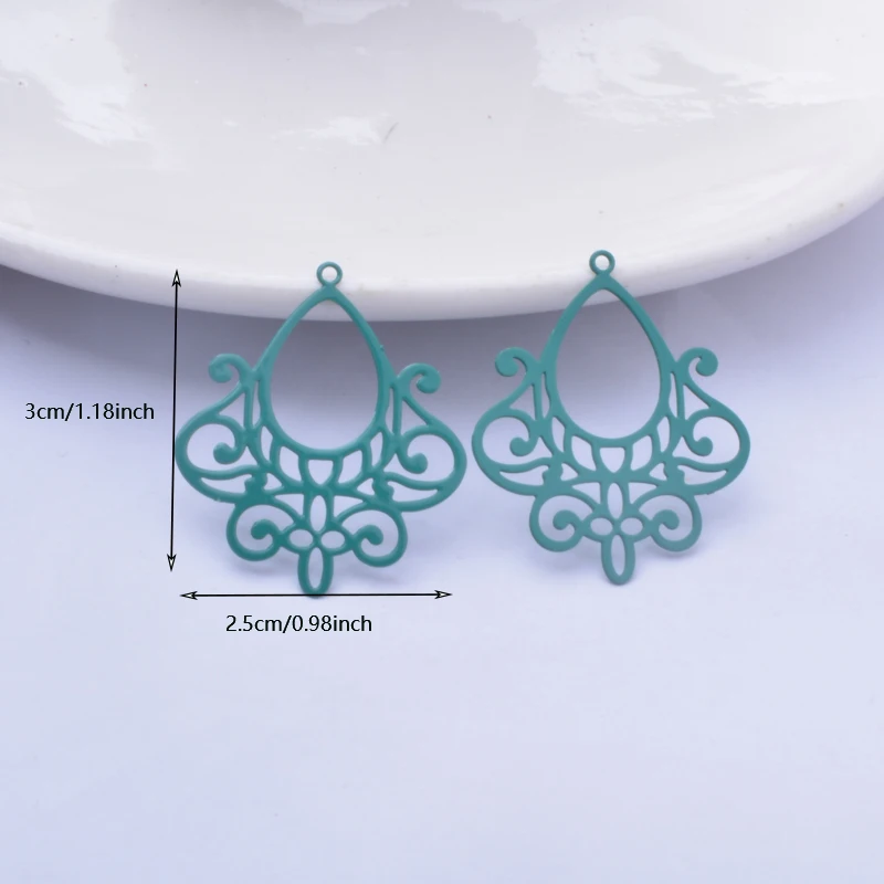 30pcs AB8445 Filigree Charms Thin Earring Pendant