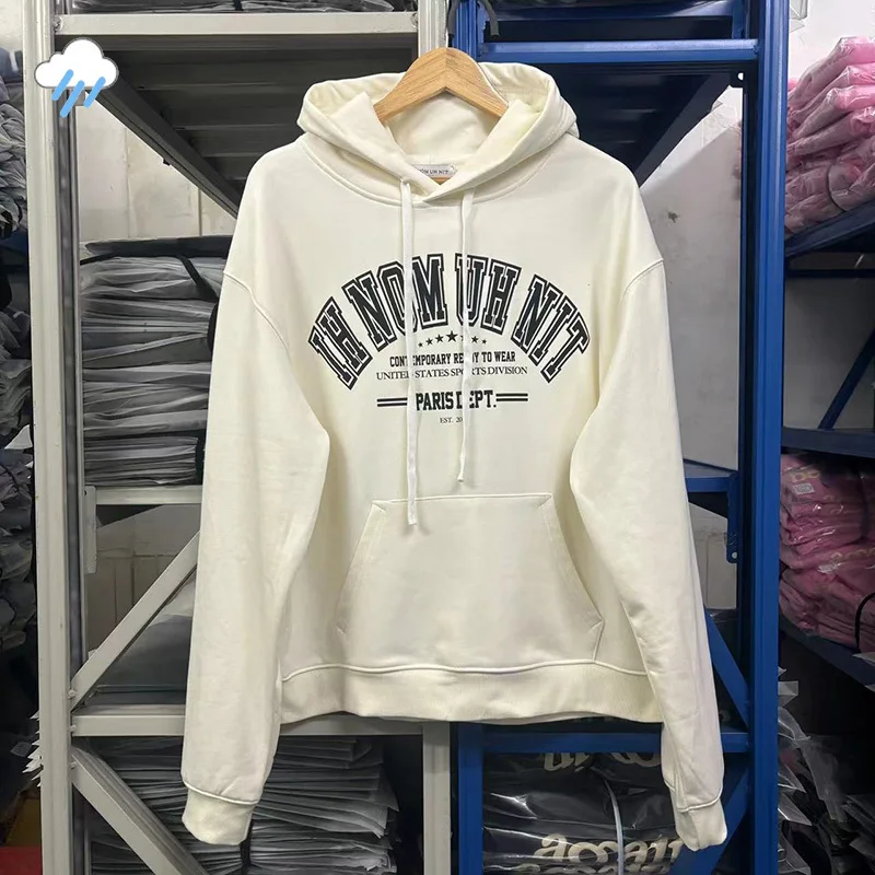 

2024 Classic Letters Logo Print IH NOM UH NIT PARIS Hoodie Men Women Couple Best Quality Pullovers Cream White Black Hooded
