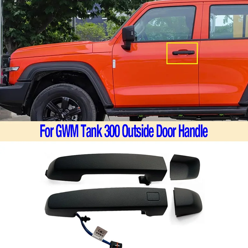 

1PCS For GWM Tank 300 Matt Outside Car Door Pull Handle Cover Opening Handle Lid Doorknob Chrome Cap Hood Shell Car Accessories