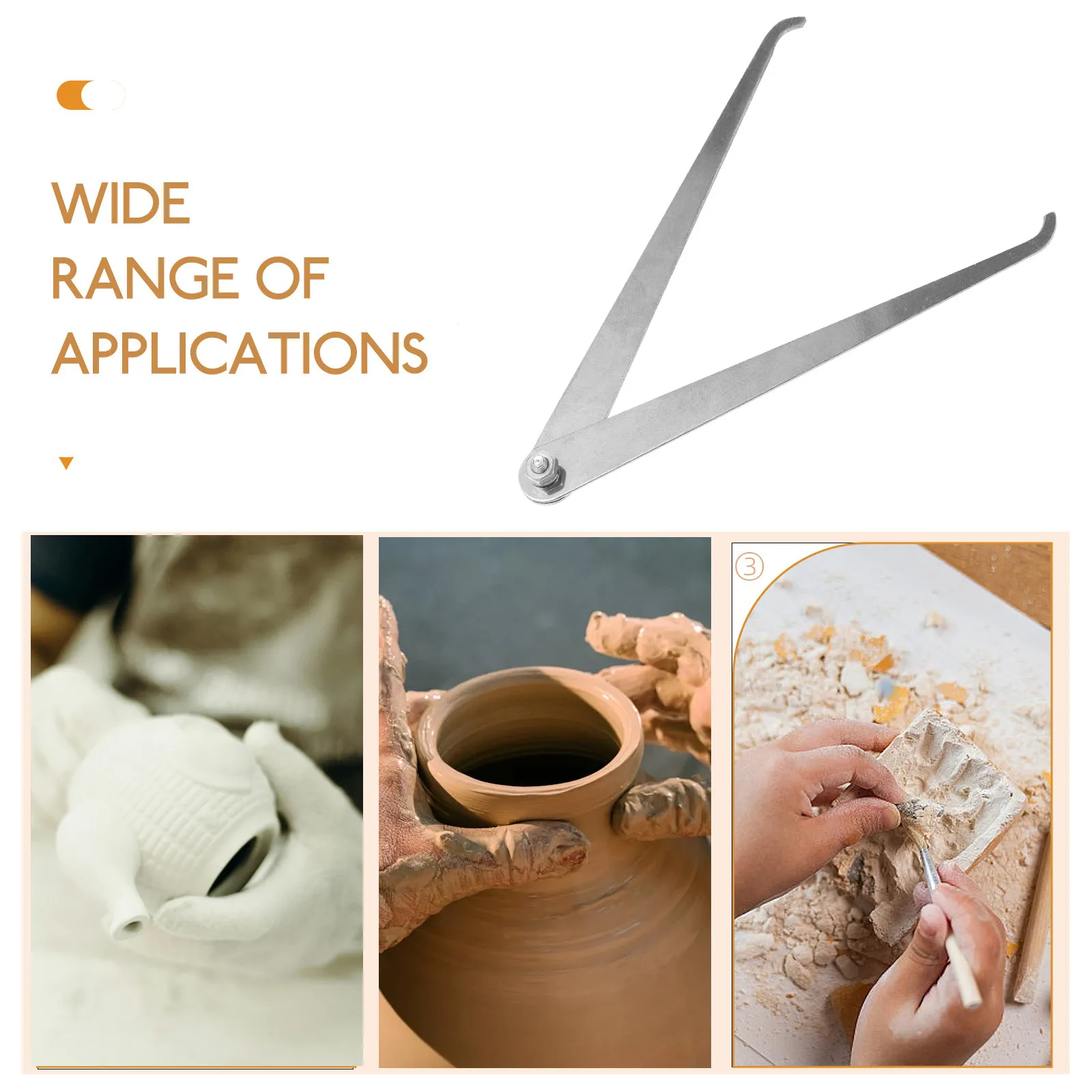 Steel Clay Caliper Ceramic Measuring Tool Outside Calipers Pottery Sculpture Measuring Tool Clay Craft External Calipers