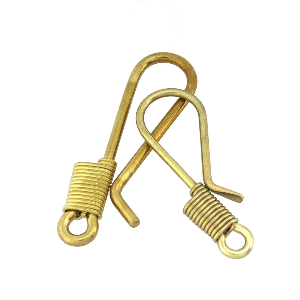 1pcs Solid Brass Cupronickel Retro Wire Winding Keychain Belt U Hook Fish Hook Fob Clip 2 Sizes Available