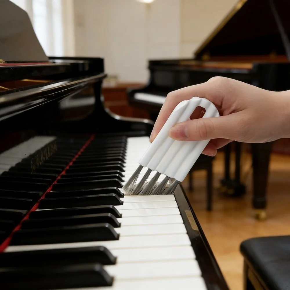 2Pcs Piano Beginner Accessory Set, 88-Key Keyboard Note Stickers & Piano Cleaning Brush, for Scales, Modes & Chords Practice
