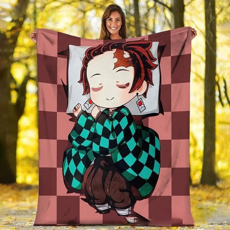 

Anime Demon Slayers Manga Creative Cartoon Blanket Multiple Sizes Soft Fuzzy Plush Okarun Throw Blankets for Couch Sofa and Bed
