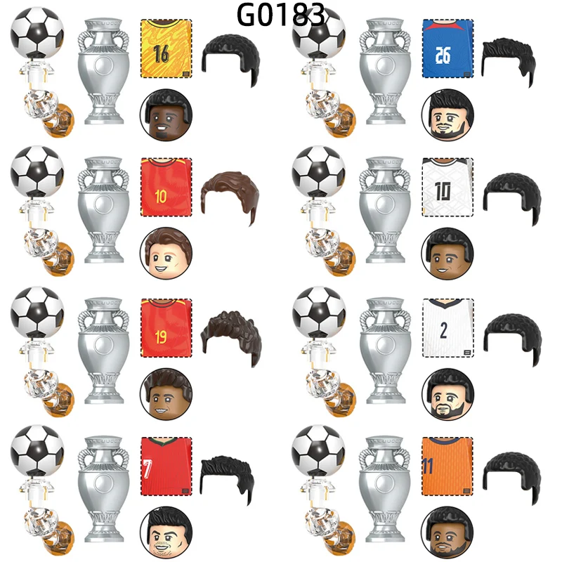 Le célèbre joueur de Football G0183, numéro étoile 16 26 10 19 2 7 11, blocs modèles MOC, ensemble de briques, jouets cadeaux