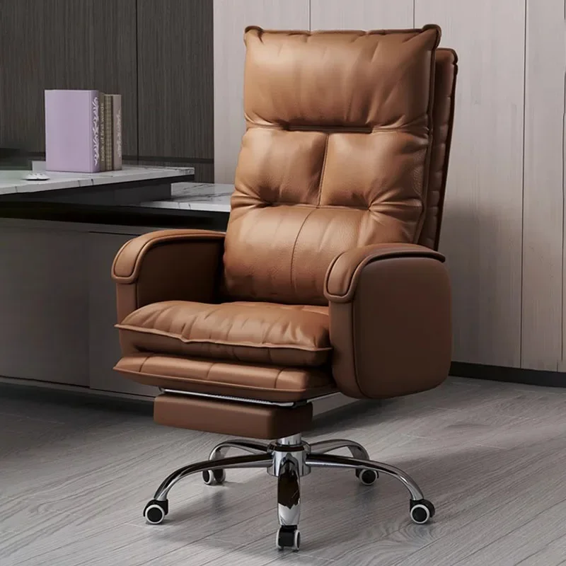 Rolling Brown gaming chairs Stretch Leather Adult Swivel gaming chairs Office Adult Rocking Chair Furniture Living Room