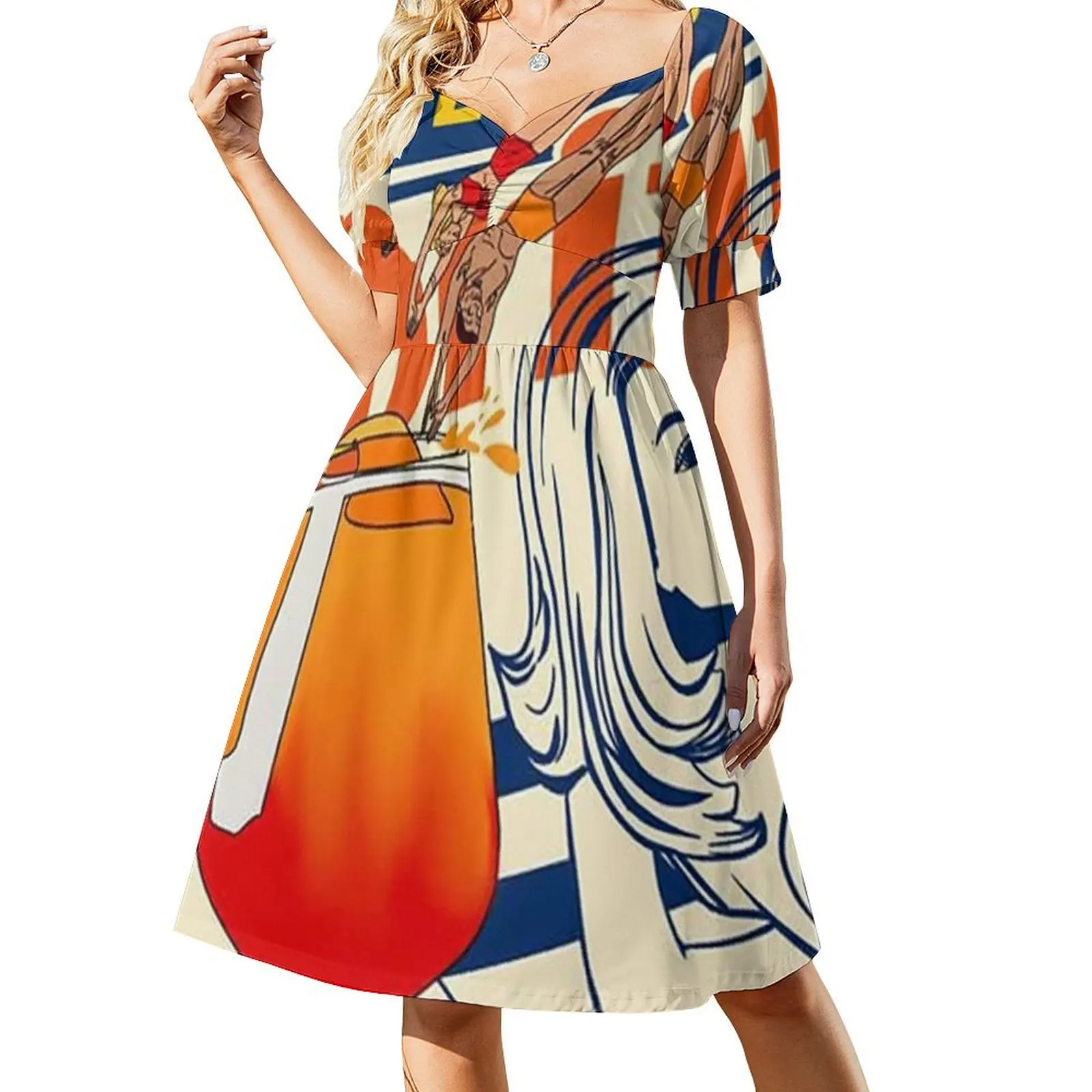 

aperol spritz Art Print Short-Sleeved Dress womans clothing women party dresses dresses for prom