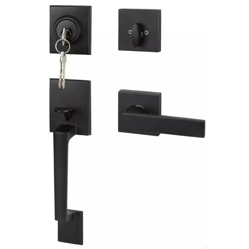 B23B Lockset For Thick Interior Bedroom Wooden Doors, Door Lock Kit For Bathroom Front Door, Exterior Door Handle Knob Set