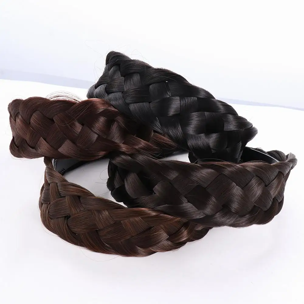 الحلو عدم الانزلاق هيكل السمكة جديلة تويست مضفر واسعة الحواف شعر مستعار عقال واسعة الشعر هوب الكورية نمط أغطية الرأس الإناث العصابات الشعر