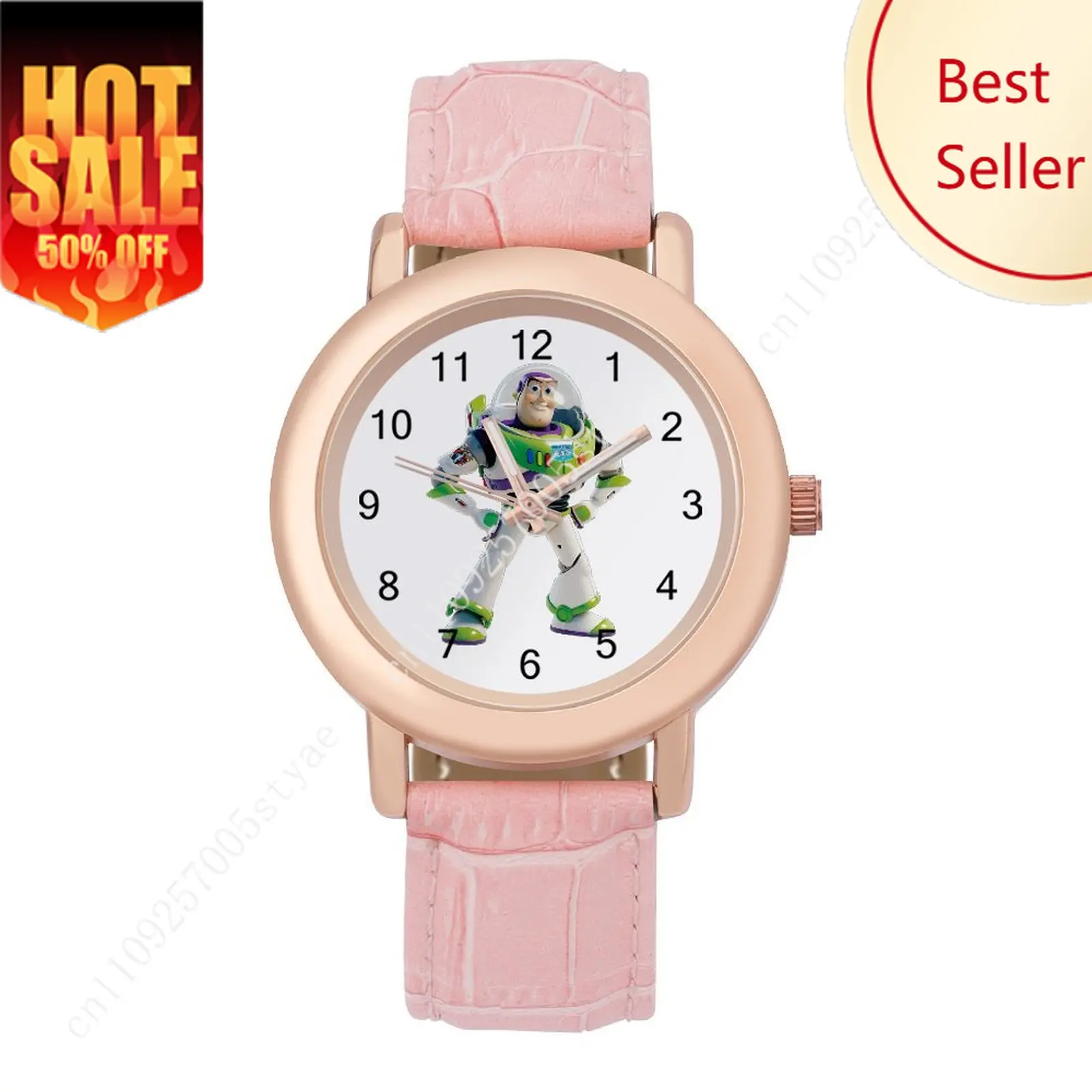 

Buzz Lightyear Women Leather Strap Watch Disney Cartoon Custom Watch Personalized Your Own Design Holiday Birthday Anniversarie
