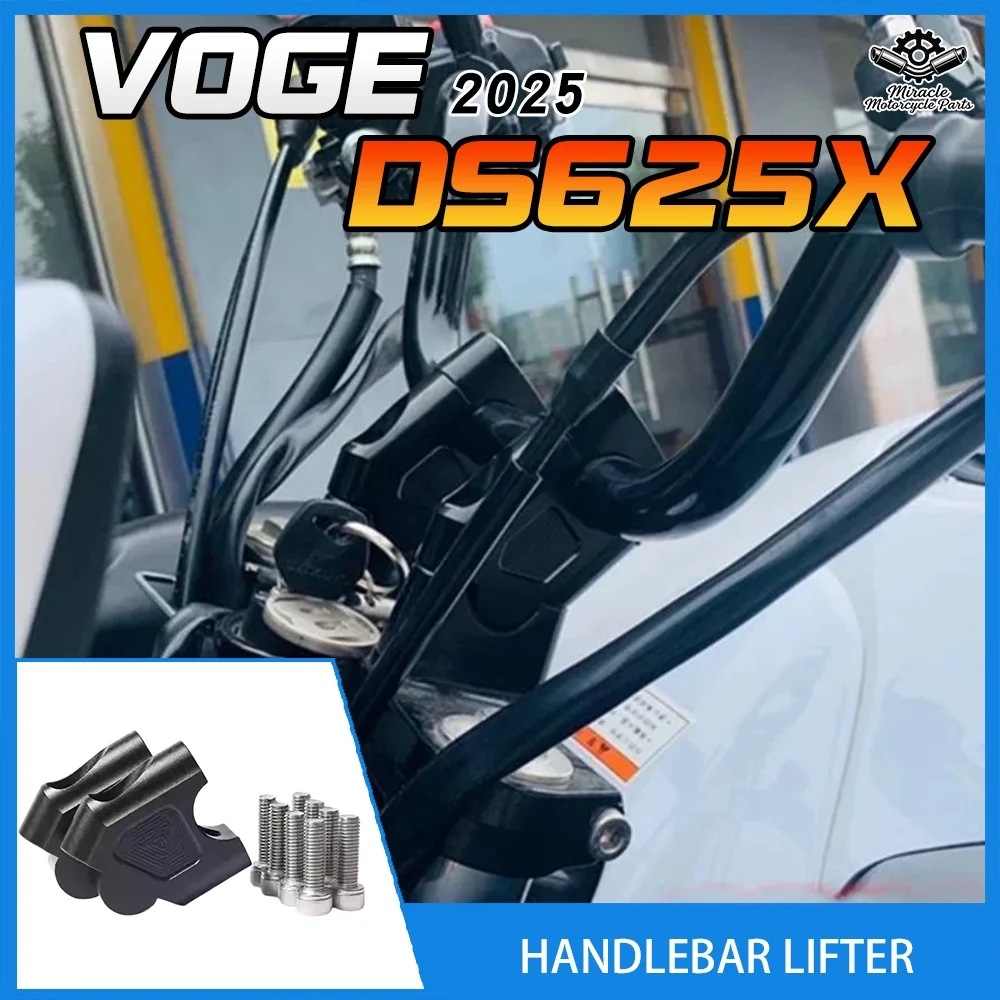 Motorcycle modification: handlebar lifter base and booster for the 2025 VOGE DS625X.