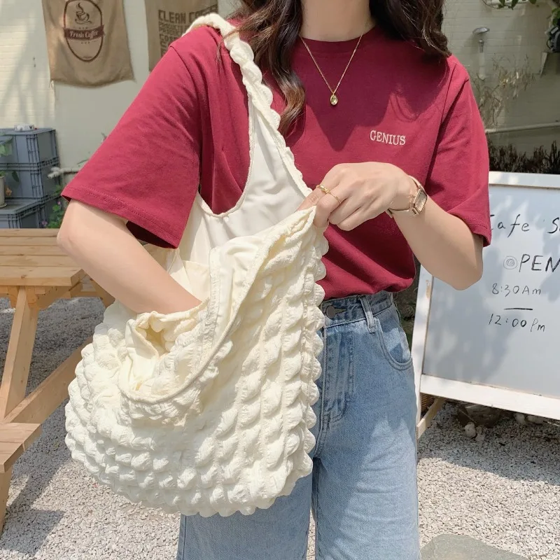 

Korean Canvas Shoulder Shopper Bag for Women New Large Woman Tote Bag Fashion Lightweight Brand Female Handbags Purses Travel