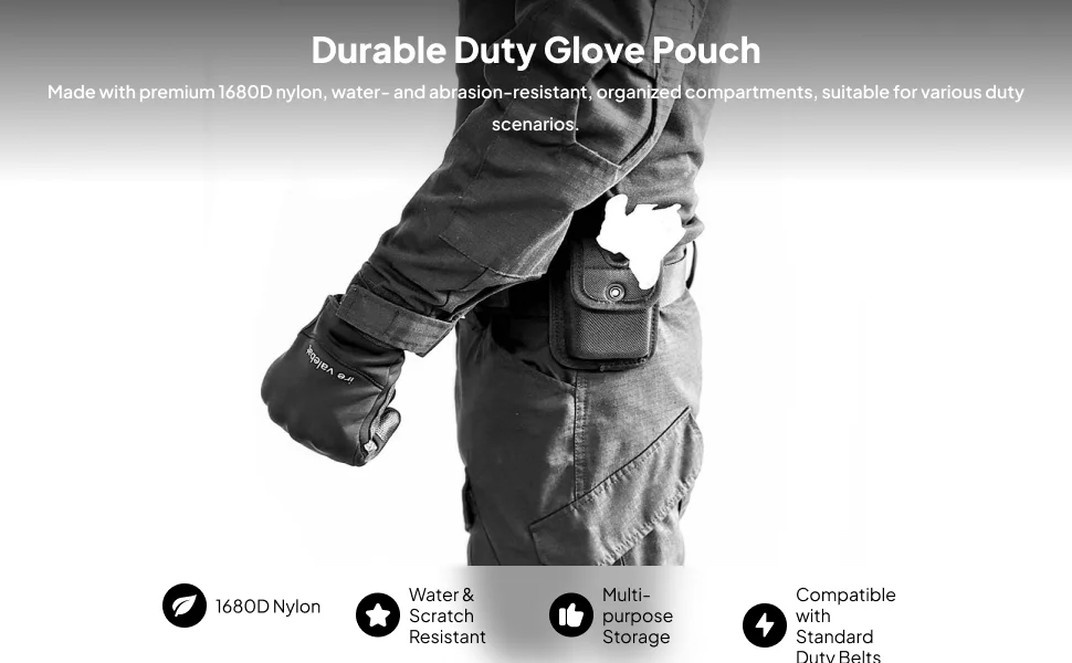 Utility Belt Gloves Holder Nylon Small Tool Organizer Pouch Bag for Police Cop Outdoor Gear