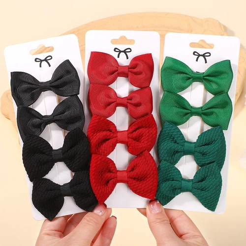 4 unids/set 7,5 pulgadas dulce Color caramelo Nylon Bowknot pinzas para el cabello para niñas horquilla pasadores infantiles accesorios para el cabello para niños