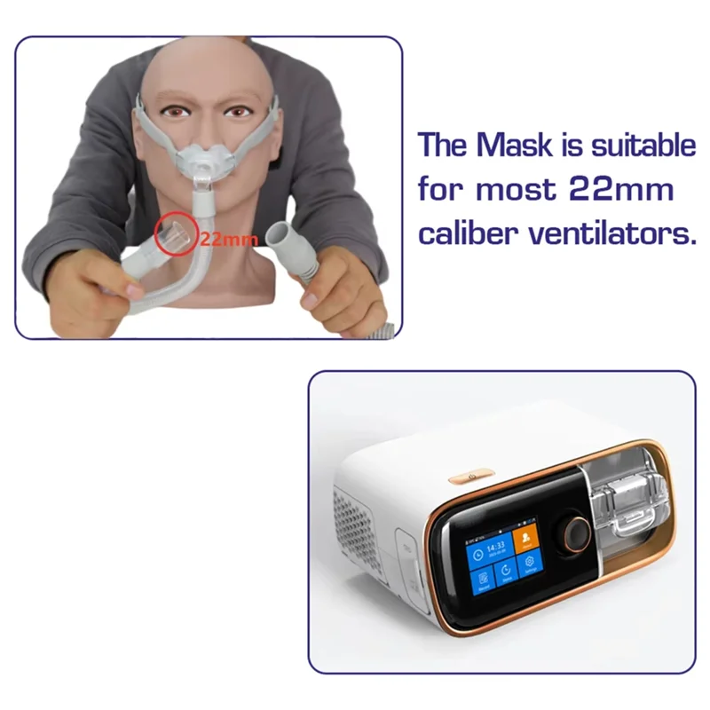 

ABZC-Cpap Nasal Pillows Mask Universal PM1 Sleep Apnea Nasal Mask For Cpap&Bipap Mask With S/M/L 3 Sizes Silicone Cushions
