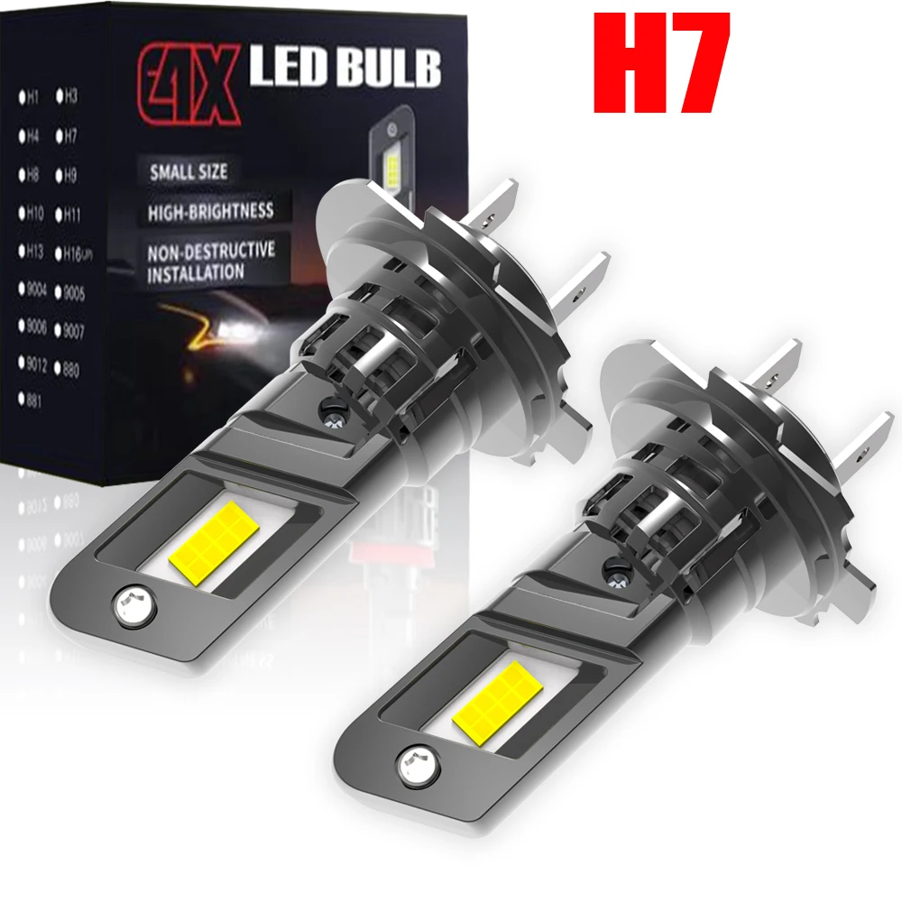 

2 шт. H7 PX26d PY26d-1 H18 Светодиодные лампы для фар Canbus, яркие автомобильные лампы, противотуманные фары для мотоциклов, авто-турбо диодные лампы 12В 55Вт, без адаптера