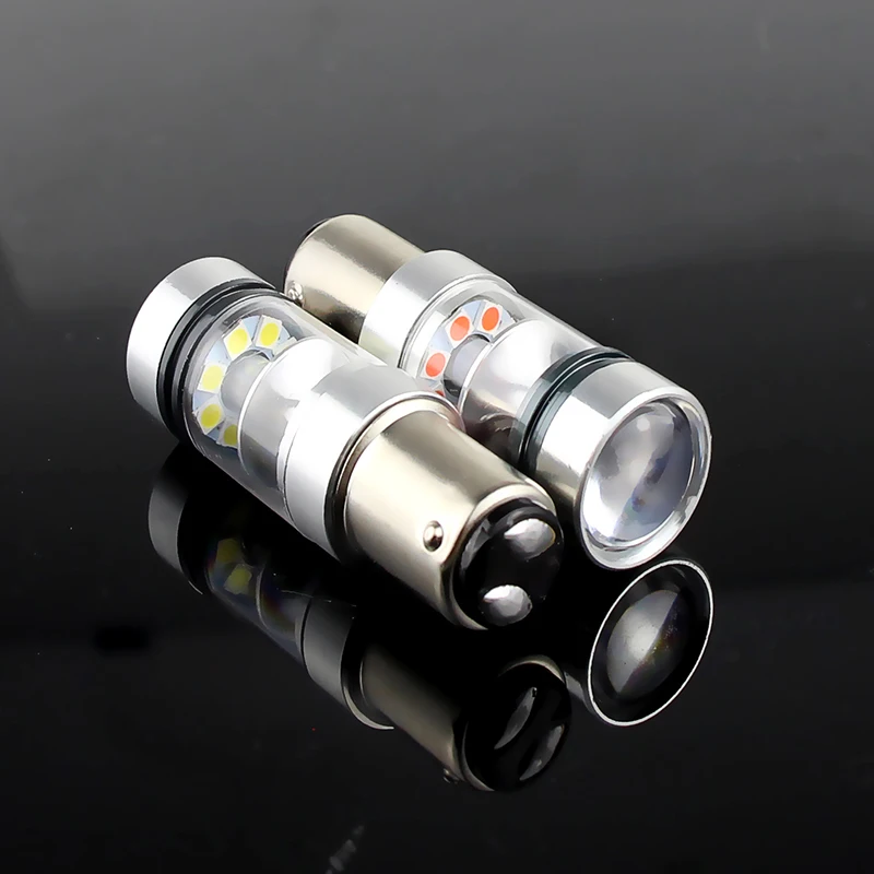 2X 1157 BAY15D 7225 BAZ15d P21/4W P21W/5W RED/White with Sharp chip LED 5W STOP TAIL DUAL FILAMENT 12V Car Stop Tail Brake bulbs