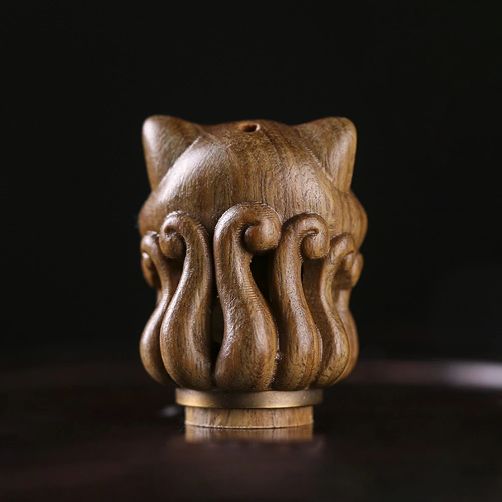 

Wood Fox Hanging Charm Wooden Carving Fox Sculpture Aroma Diffuser Pendant Car Hanging Decor Sachet Pendant Wood Carved Sachet