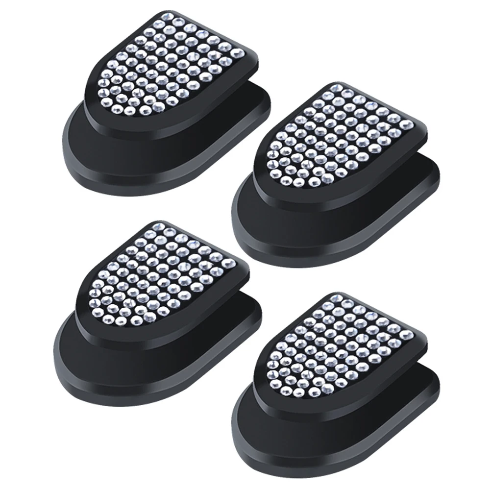 

4Pcs White Rhinestone Hangers Durable Car Interior Storage Hooks for Bags Cables Keys Multifunctional Accessories