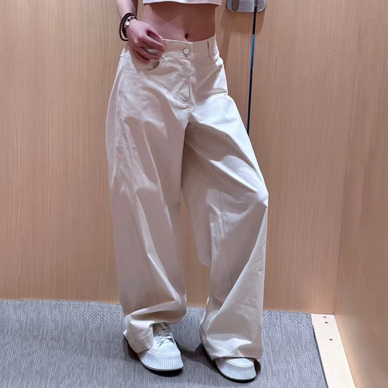 

Women's elastic waist wide-leg pants, fashionable and versatile pants, high-quality casual pants, summer, new, 2025, y2k