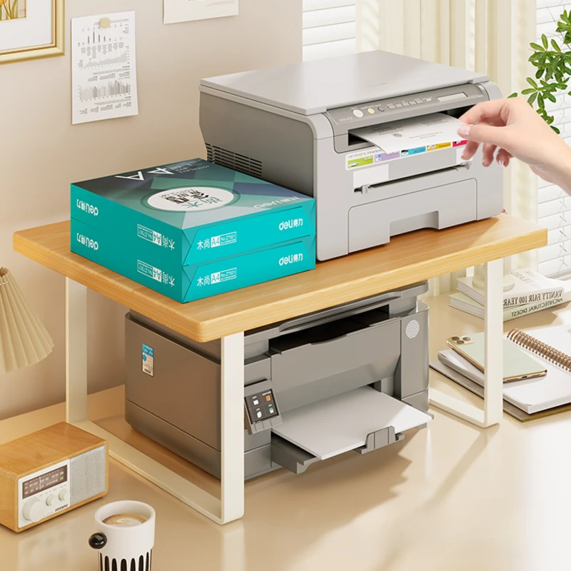 Printer Stand Multi-Layer Desktop Shelf Copier Riser Organizer Office Desk Storage Rack for Home Workspace