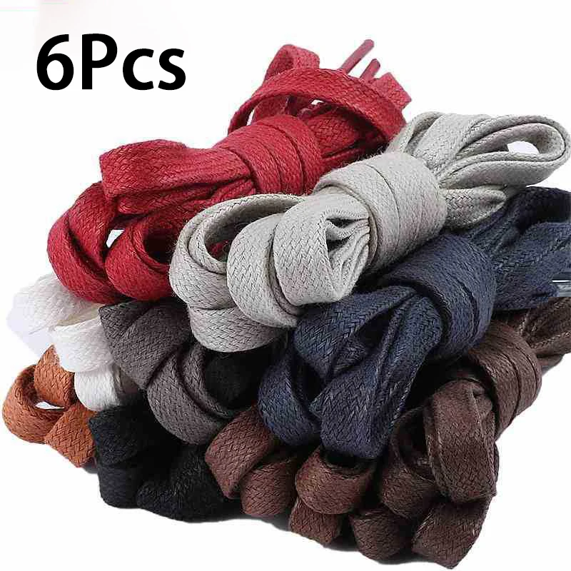 2er-/6er-Pack Neue breite gewachste Schnürsenkel, flache Baumwoll-Schnürsenkel für Sneaker und Stiefel, wasserdichte Lederschnürsenkel 80/100/120/140/160cm