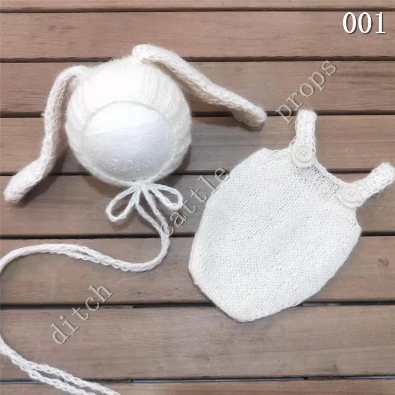 3-month-old Age Newborn Photography Props Mohair Shorts + Rabbit Big Ear Hat