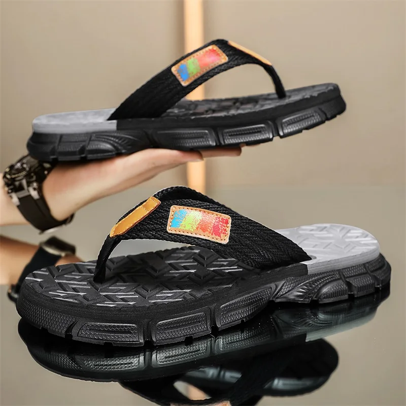 

Новые летние мужские тапочки, дышащие роскошные мужские сандалии, классические пляжные мужские тапочки, уличные мужские шлепанцы, большие размеры 44